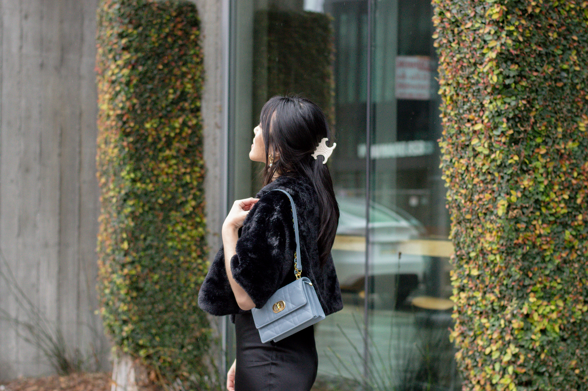 Fashion blogger's stylish ensemble for a night out at Niku Steakhouse in SF